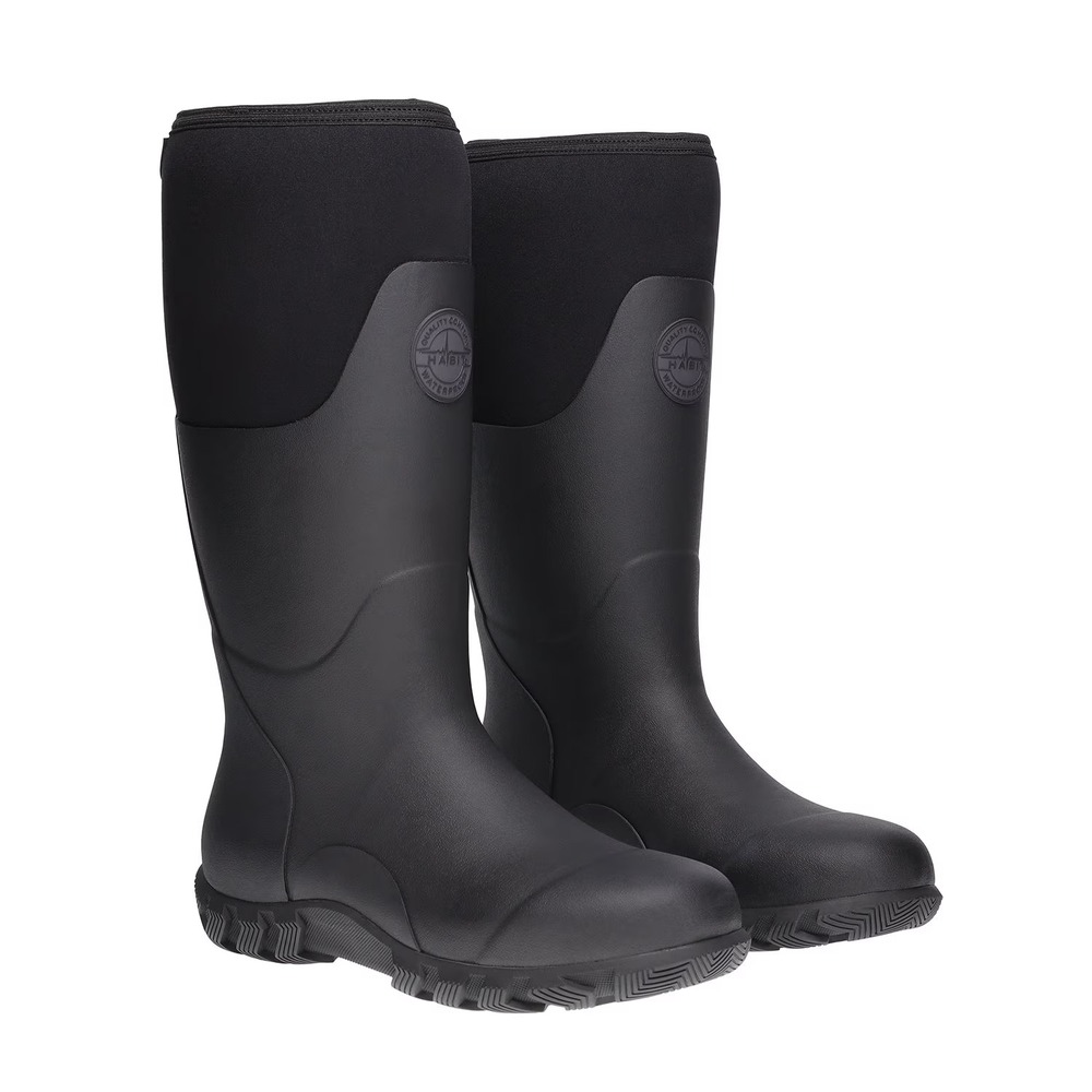 Habit Mens All-Weather Waterproof Boot Black Size 11 Rubber Work Rain Boot